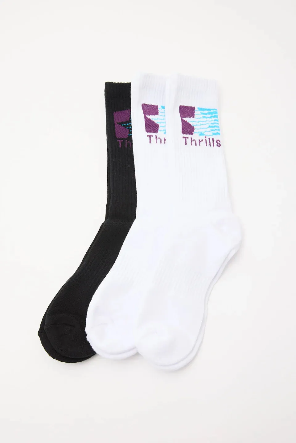 Gazed 3 Pack Sock - White - Black - White sold by Thrills
