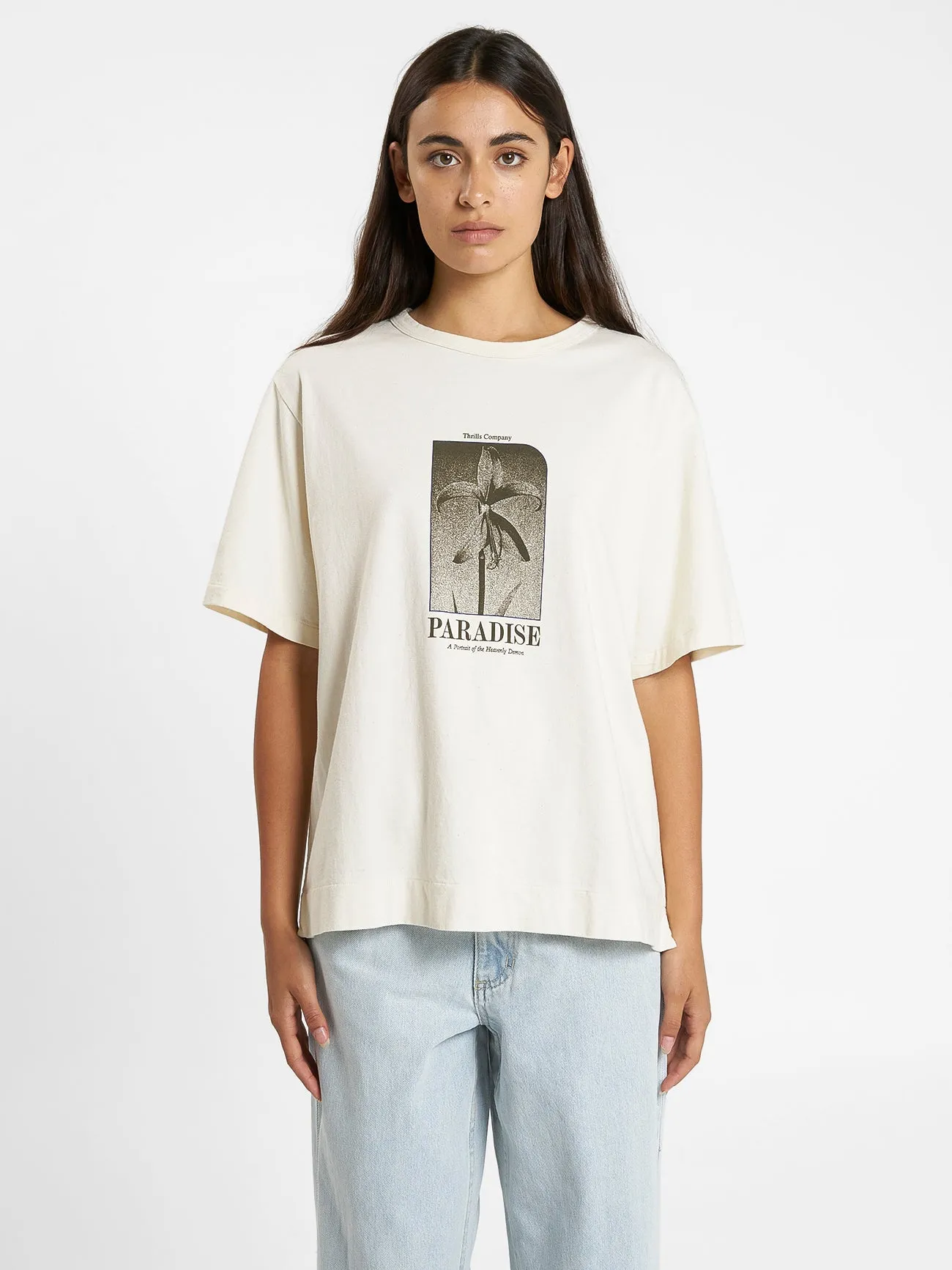 Portrait of Paradise Box Fit Tee - Unbleached sold by Thrills