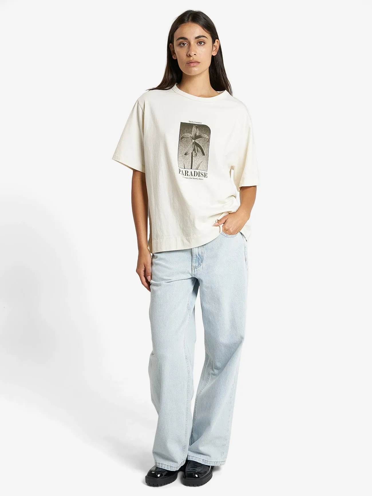 Portrait of Paradise Box Fit Tee - Unbleached sold by Thrills product image thumbnail 5