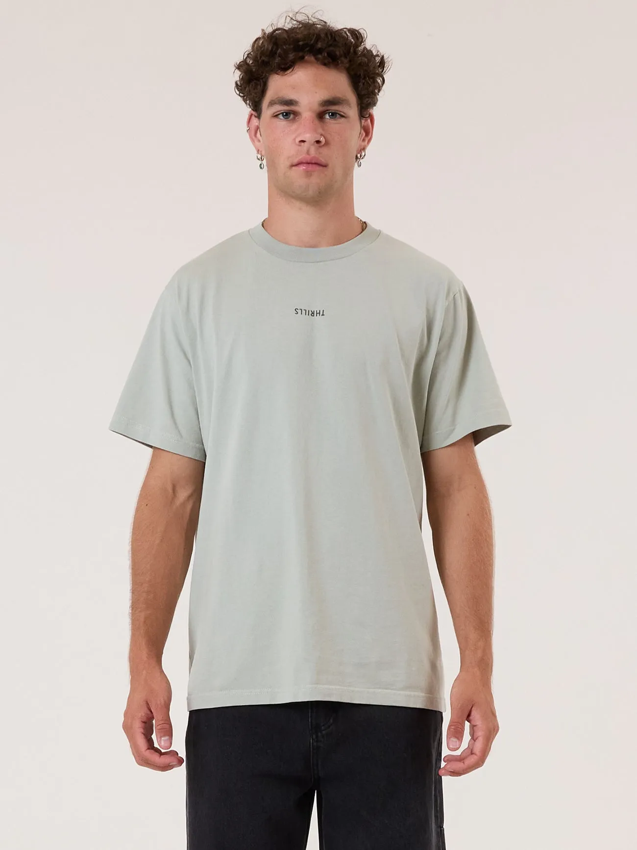 Minimal Thrills Heavy Weight Merch Fit Tee - Sage Grey sold by Thrills