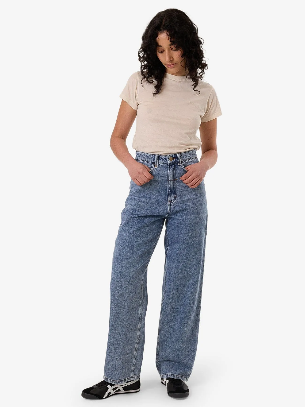 Billie High Rise Baggy Jean - Vintage Stone Blue sold by Thrills