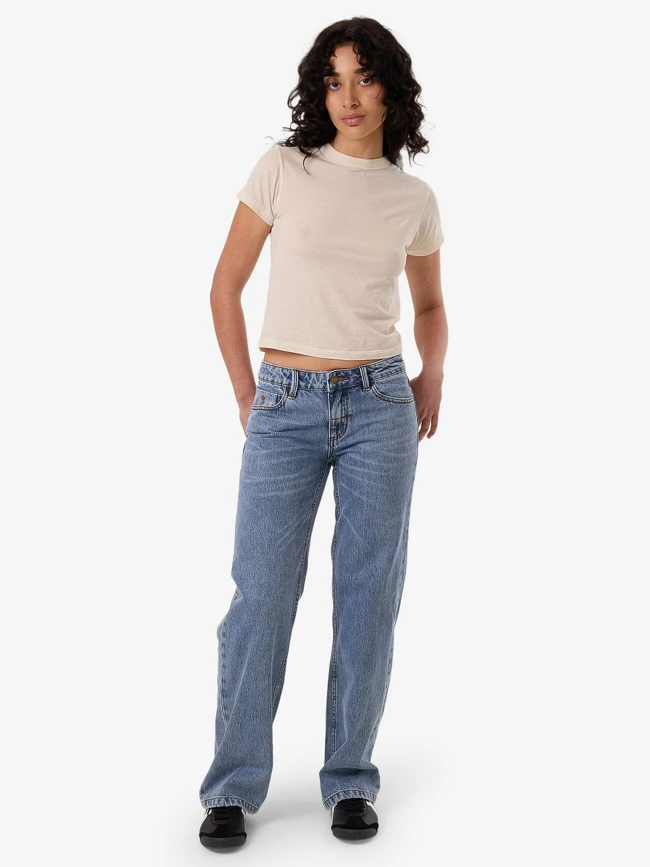 Saskia Low Rise Straight Jean - Vintage Stone Blue sold by Thrills