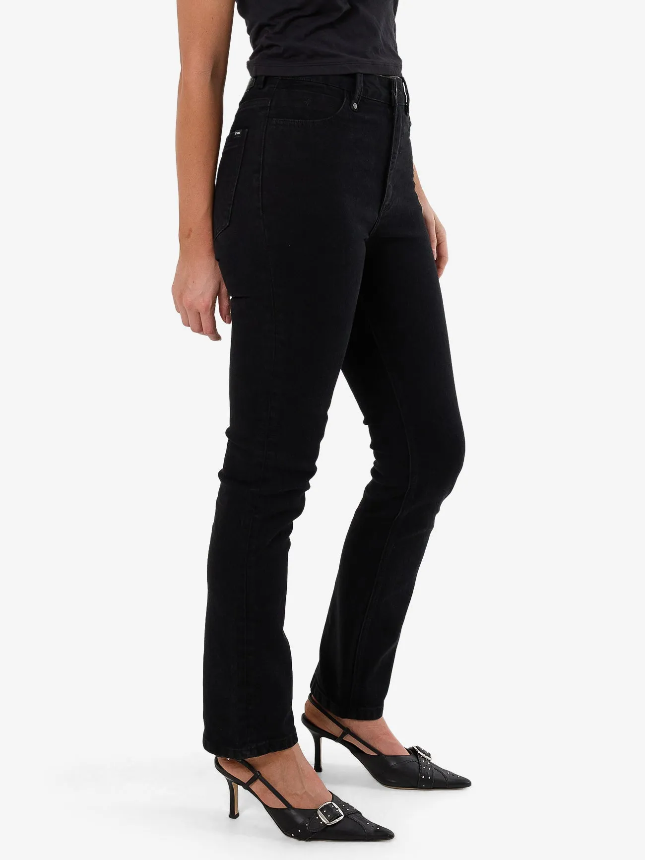 Nicole High Rise Stretch Straight Jean - Black Rinse sold by Thrills product image thumbnail 5