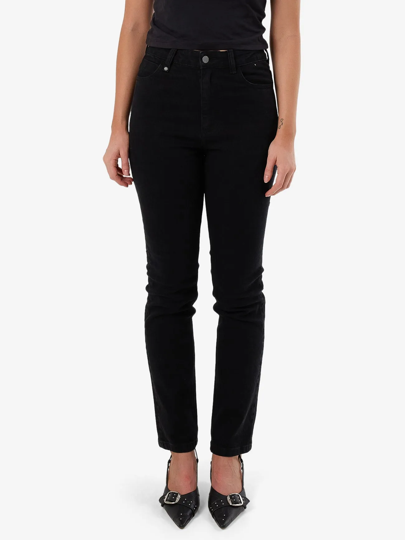 Nicole High Rise Stretch Straight Jean - Black Rinse sold by Thrills product image thumbnail 2