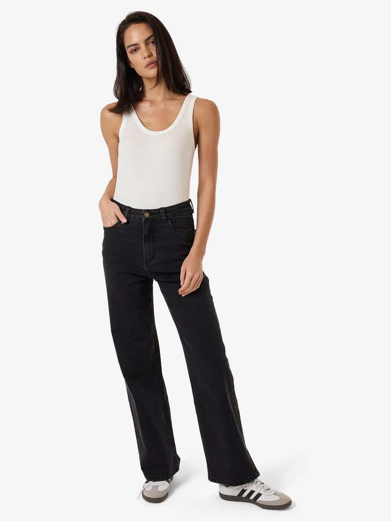 Cherry High Rise Stretch Jean - Aged Black sold by Thrills