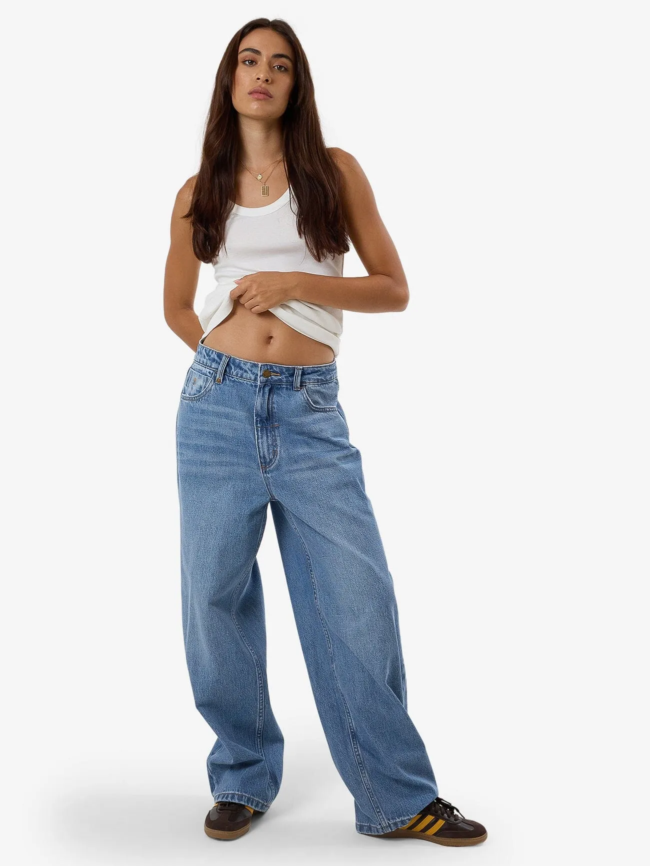 Tony Low Rise Big Baggy Jean - Dark Dust Blue sold by Thrills