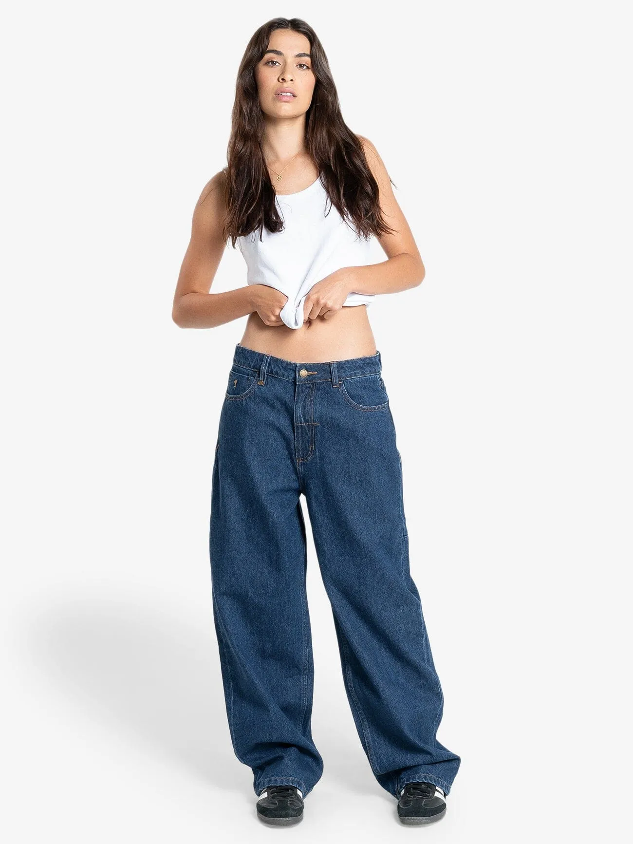 Tony Low Rise Big Baggy Jean - Double Indigo Rinse sold by Thrills