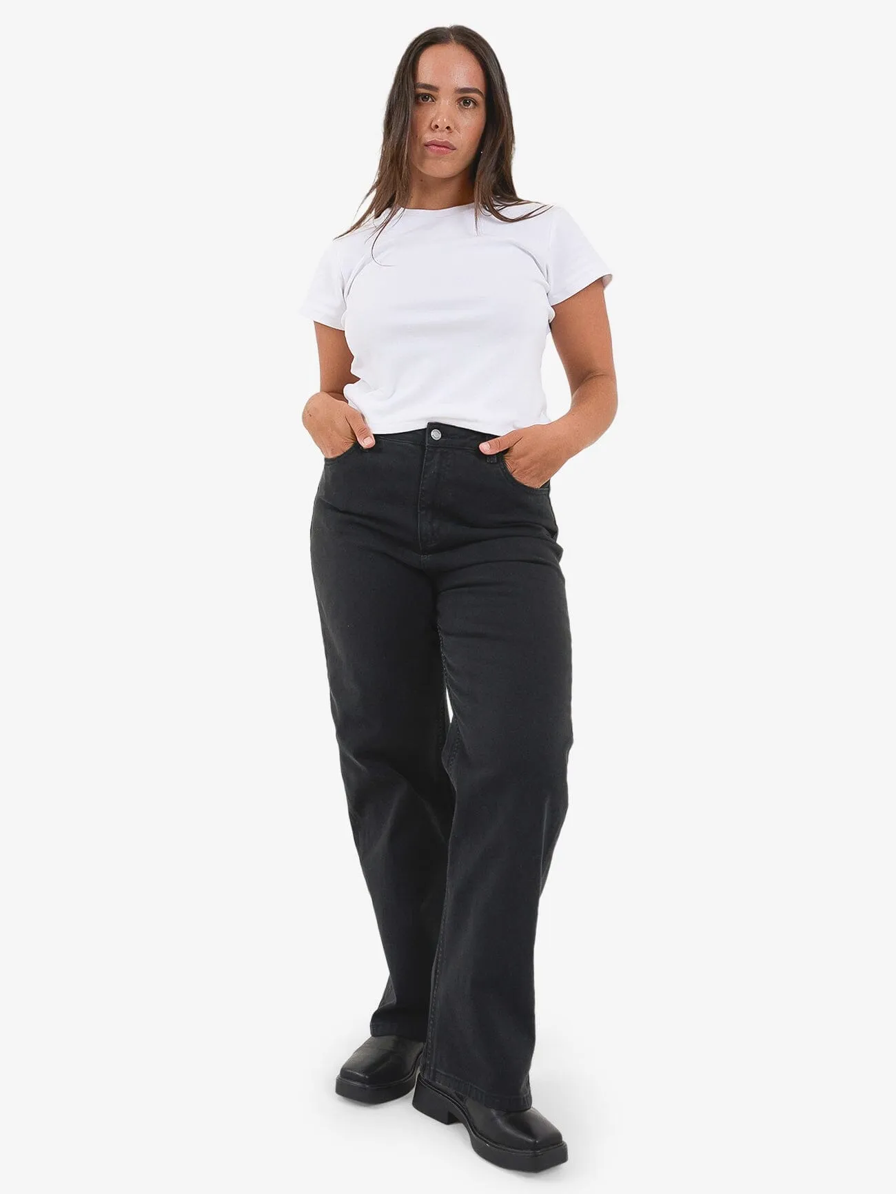 Cherry High Rise Stretch Jean - Dusk Black sold by Thrills