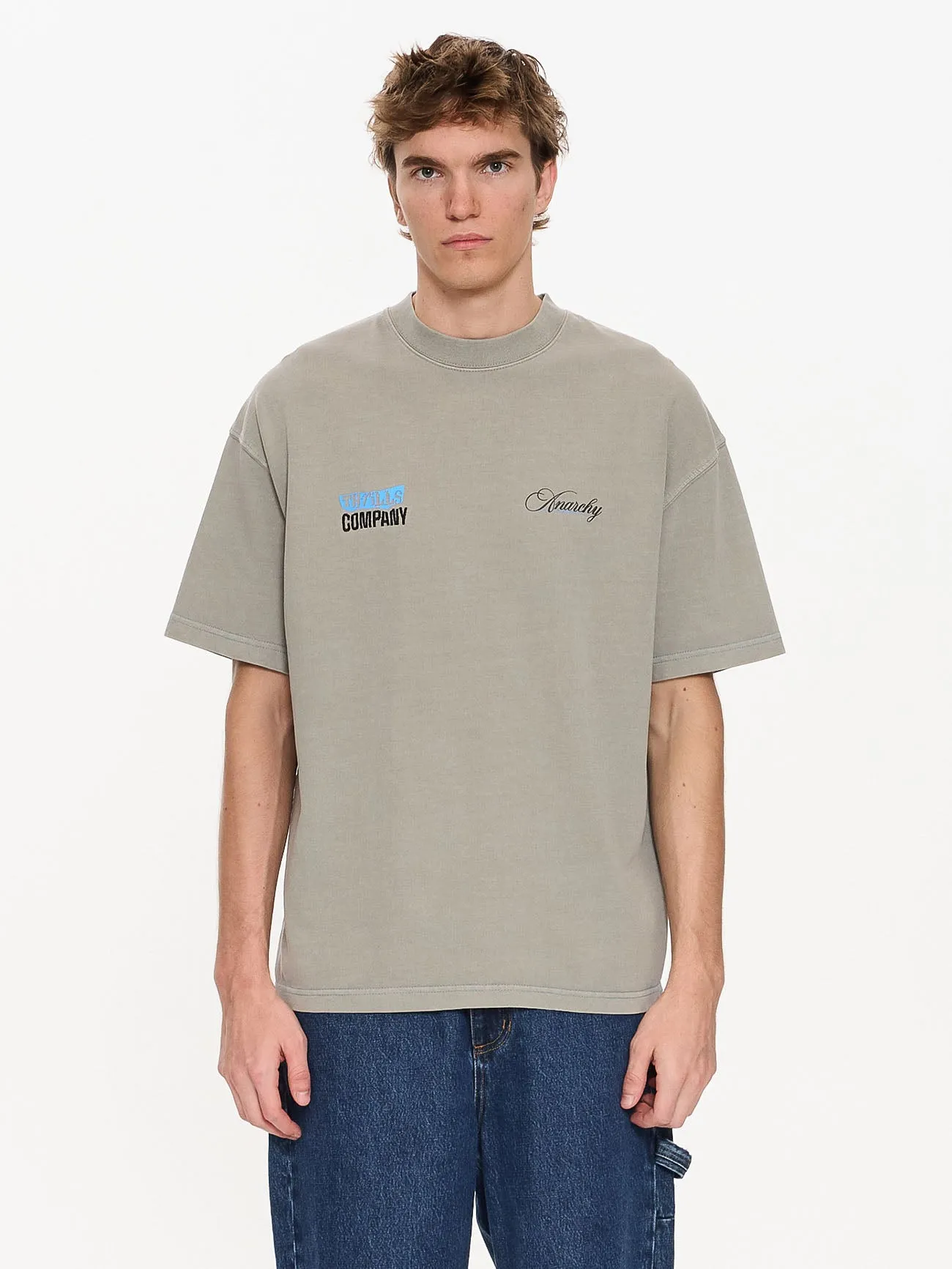 Total Anarchy Box Fit Oversize Short Tee - Fog sold by Thrills