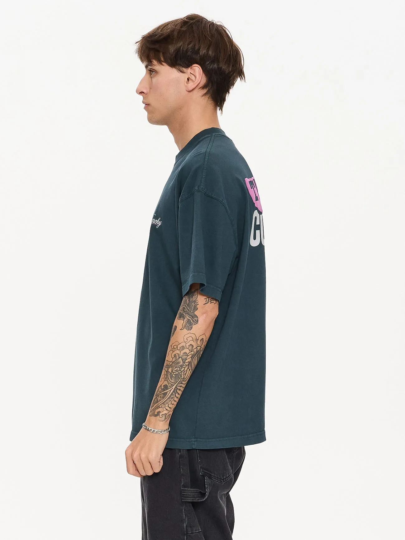 Total Anarchy Box Fit Oversize Short Tee - Deep Teal sold by Thrills product image thumbnail 3
