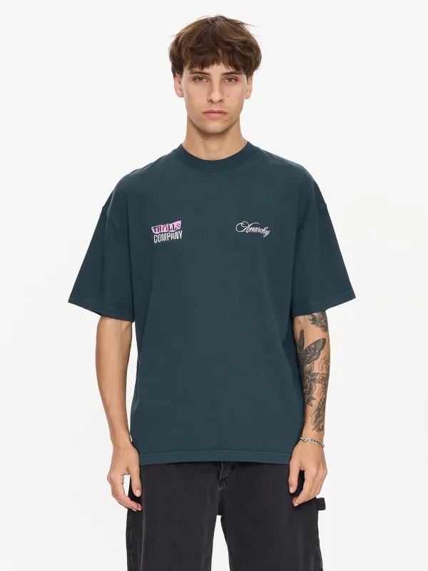 Total Anarchy Box Fit Oversize Short Tee - Deep Teal sold by Thrills