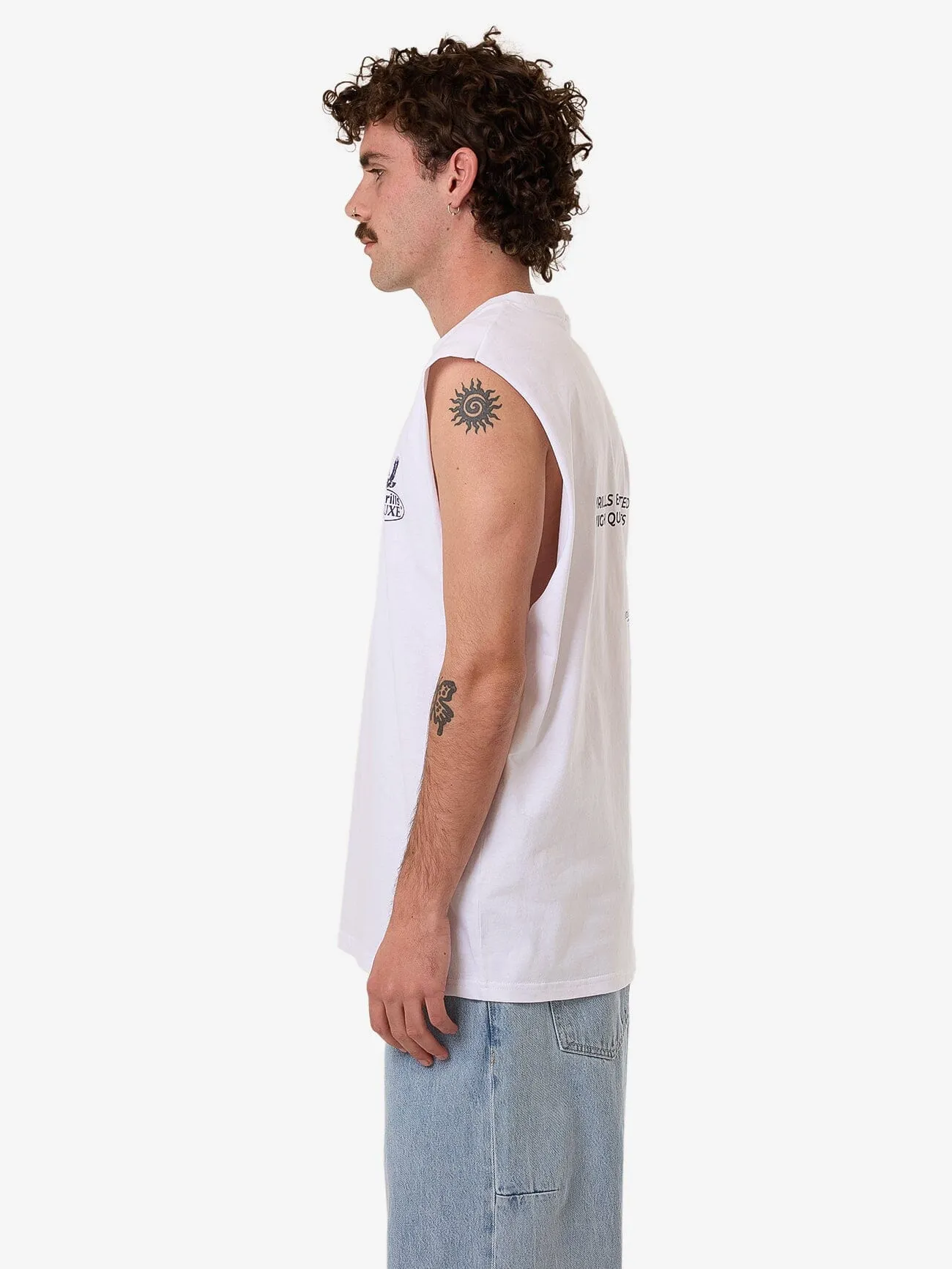 Deluxe Merch Fit Muscle Tee - White sold by Thrills product image thumbnail 4