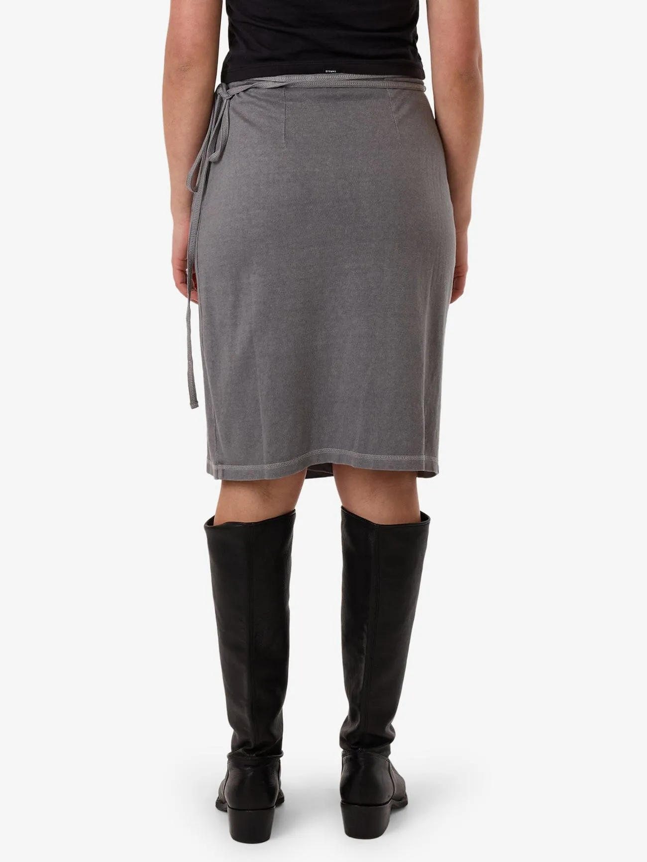 Hemp Wrap Midi Skirt - Grey Ash sold by Thrills product image thumbnail 3
