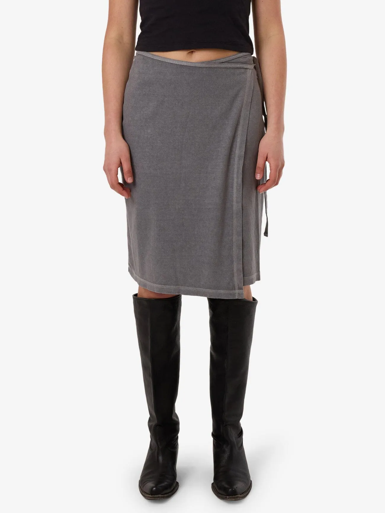 Hemp Wrap Midi Skirt - Grey Ash sold by Thrills product image thumbnail 4