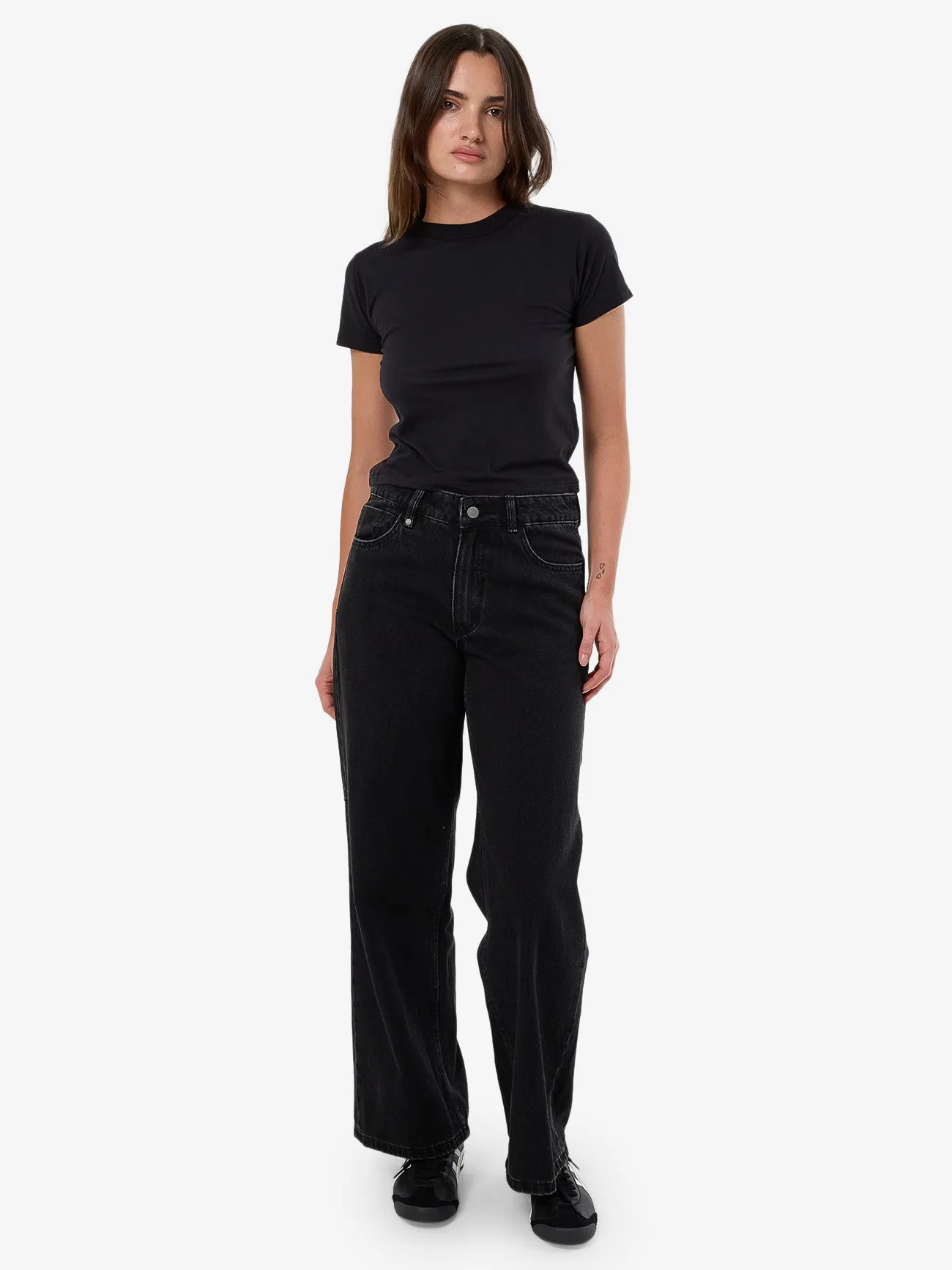 Billie Low Rise Baggy Jean - Aged Black sold by Thrills