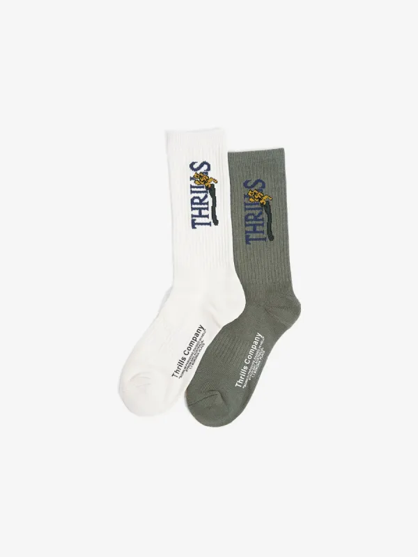 Flowershop 2 Pack Sock - Sea Spray - Heritage White sold by Thrills