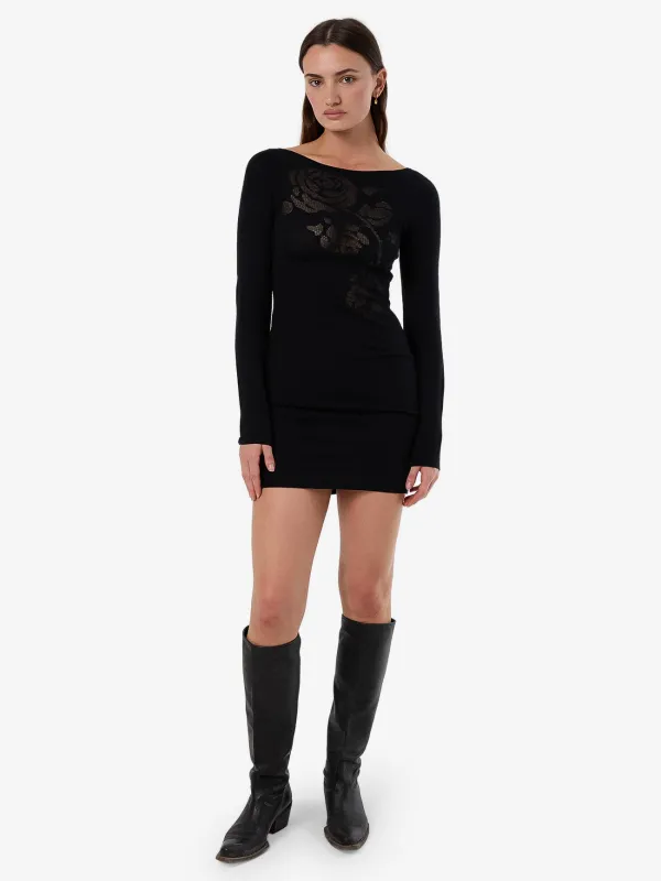 Rosetta Knit Mini Dress - Black sold by Thrills