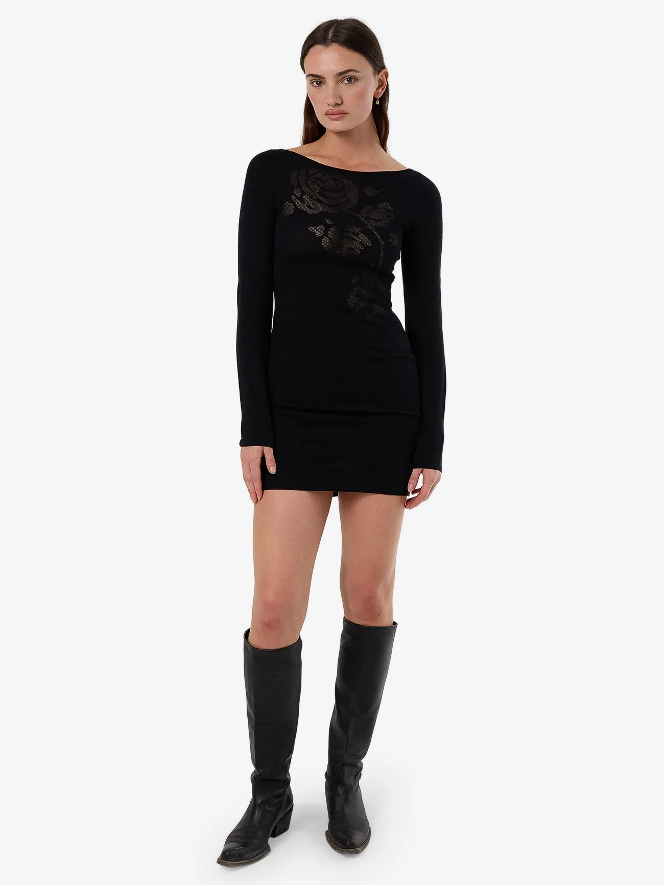 Rosetta Knit Mini Dress - Black sold by Thrills