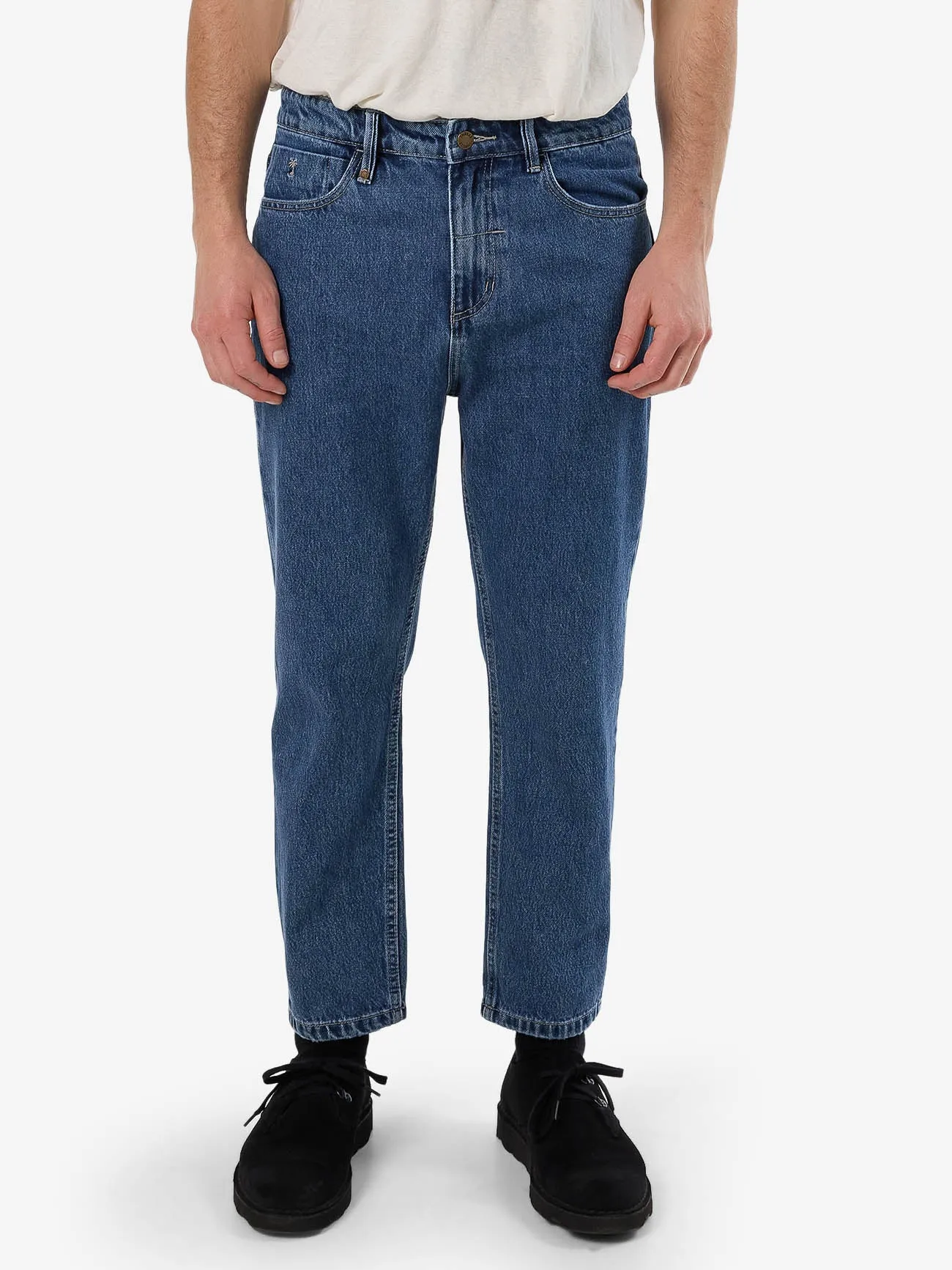 Chopped Straight Cropped Denim Jean - Vintage Rinse Blue sold by Thrills product image thumbnail 5