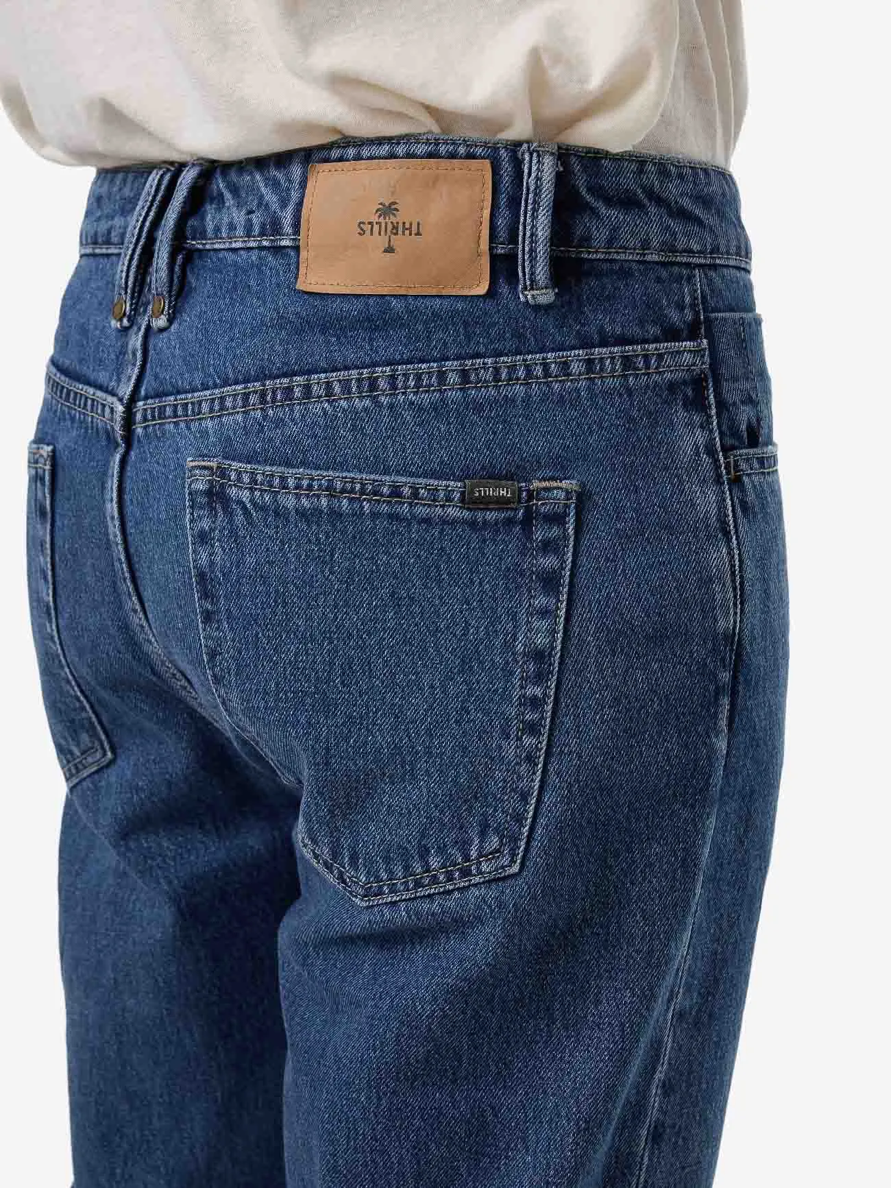 Chopped Straight Cropped Denim Jean - Vintage Rinse Blue sold by Thrills product image thumbnail 4