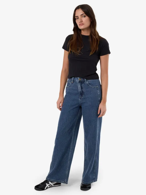 Ashton High Rise Wide Jean Tall fit - Vintage Rinse Blue sold by Thrills