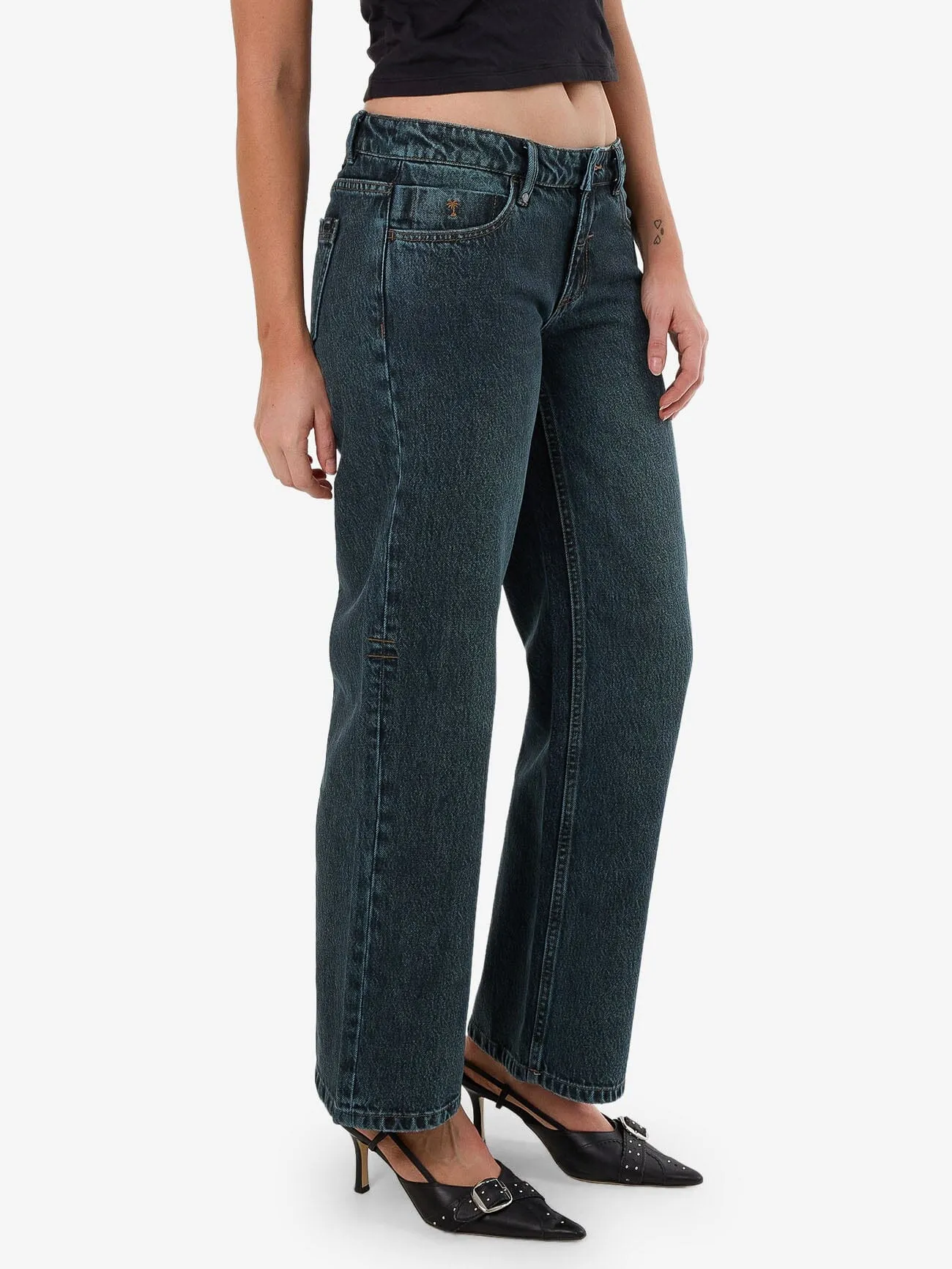 Saskia Low Rise Straight Jean - Metal Blue sold by Thrills product image thumbnail 5