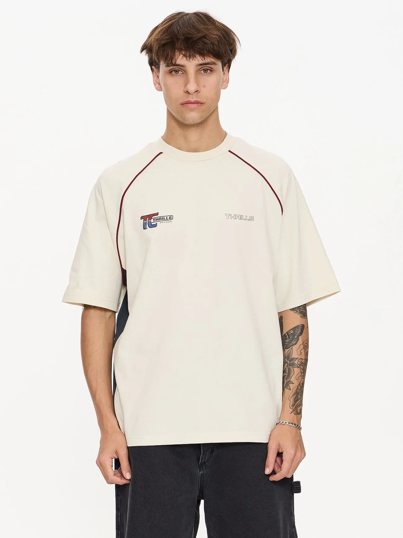 Motion Box Fit Oversize Tee - Heritage White sold by Thrills