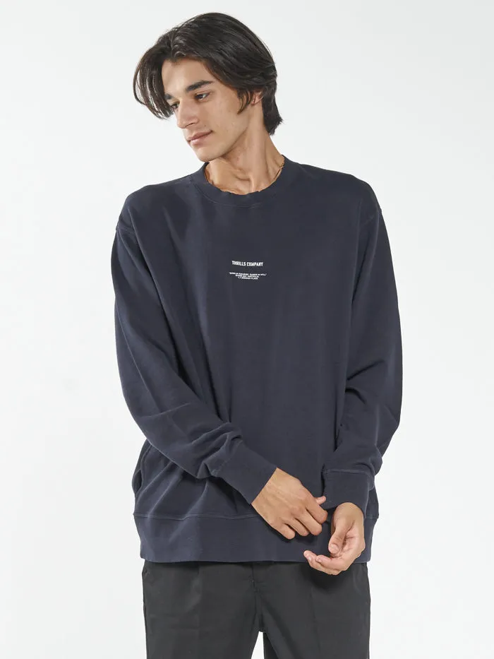 Thrills Territory Oversize Crew - Dark Navy sold by Thrills