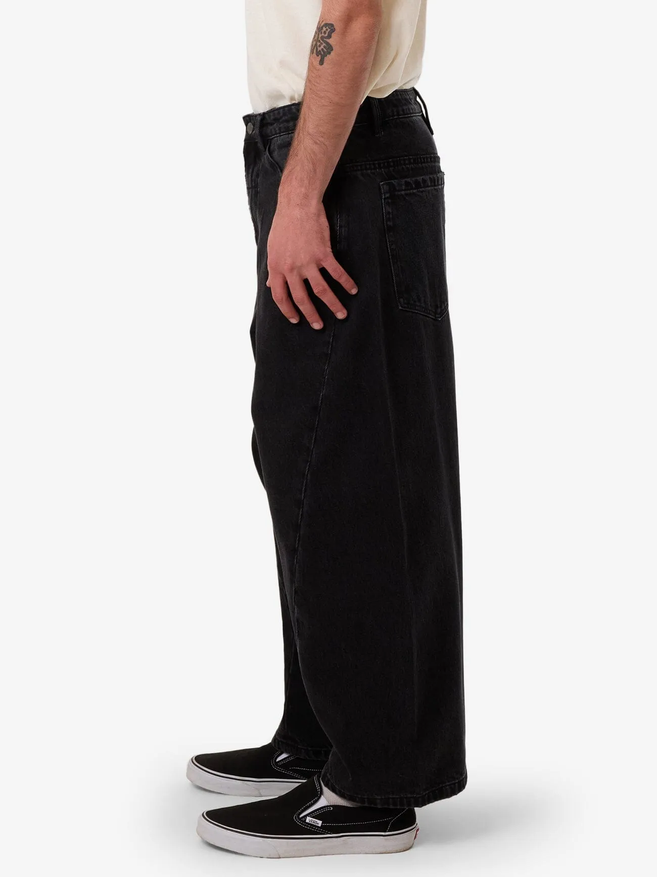 Barrel Leg Balloon Baggy Denim Jean - Aged Black sold by Thrills product image thumbnail 5