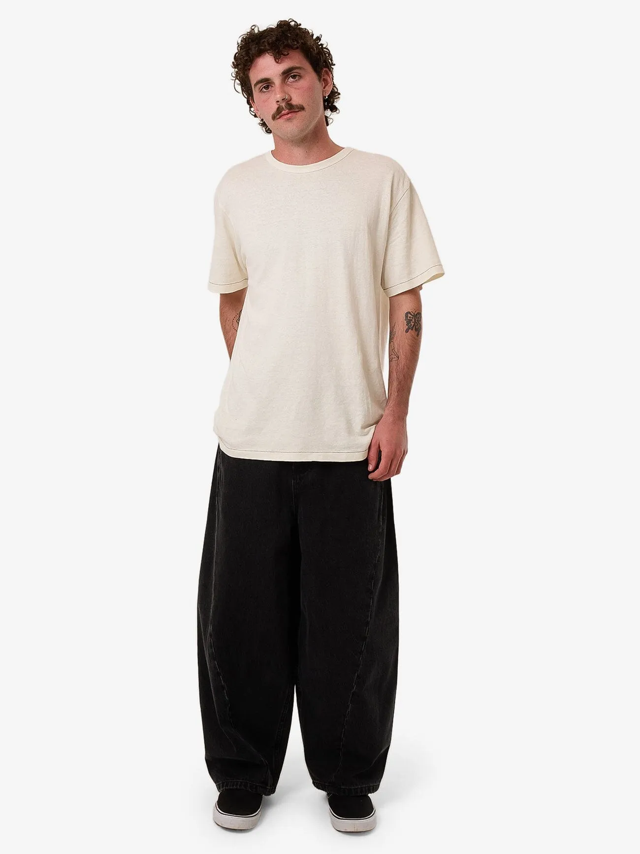 Barrel Leg Balloon Baggy Denim Jean - Aged Black sold by Thrills product image thumbnail 2