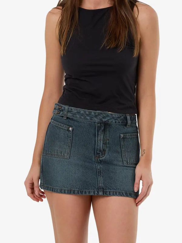 Wyatt Skirt - Metal Blue made by Thrills