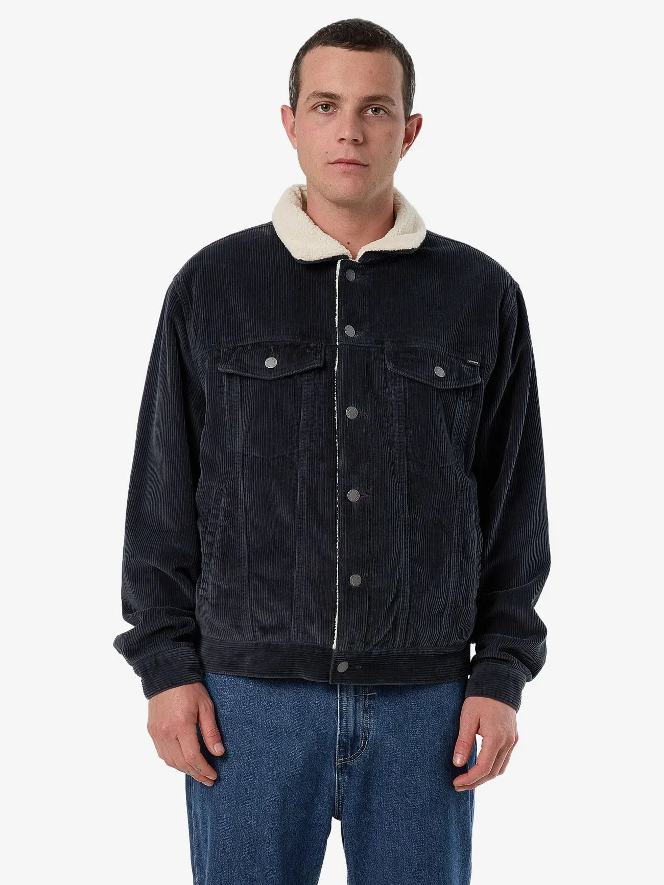 Oversized Sherpa Wanderer Cord Jacket - Ebony sold by Thrills