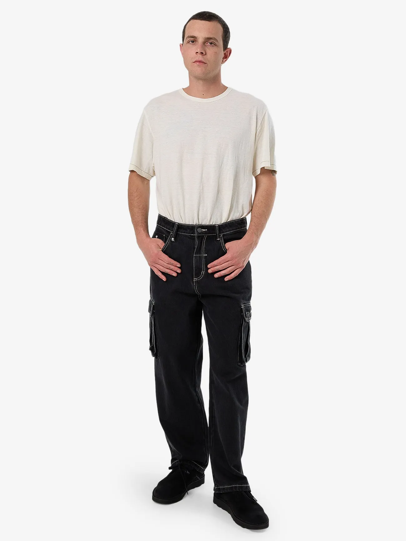 Big Slacker Baggy Denim Cargo Jean - Aged Black sold by Thrills product image thumbnail 5