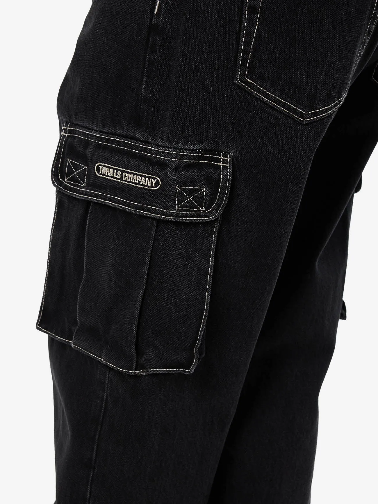 Big Slacker Baggy Denim Cargo Jean - Aged Black sold by Thrills product image thumbnail 3