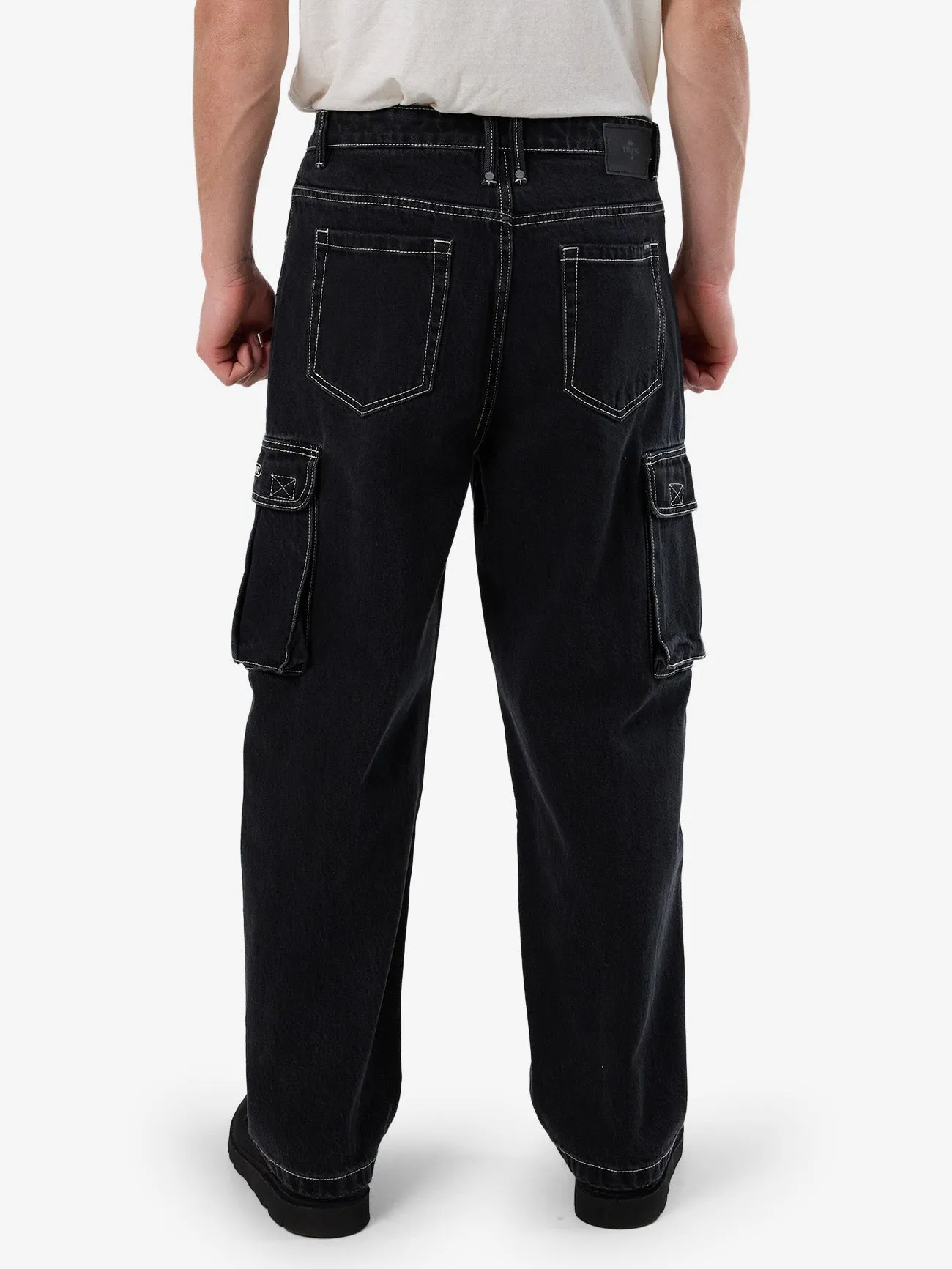 Big Slacker Baggy Denim Cargo Jean - Aged Black sold by Thrills product image thumbnail 2