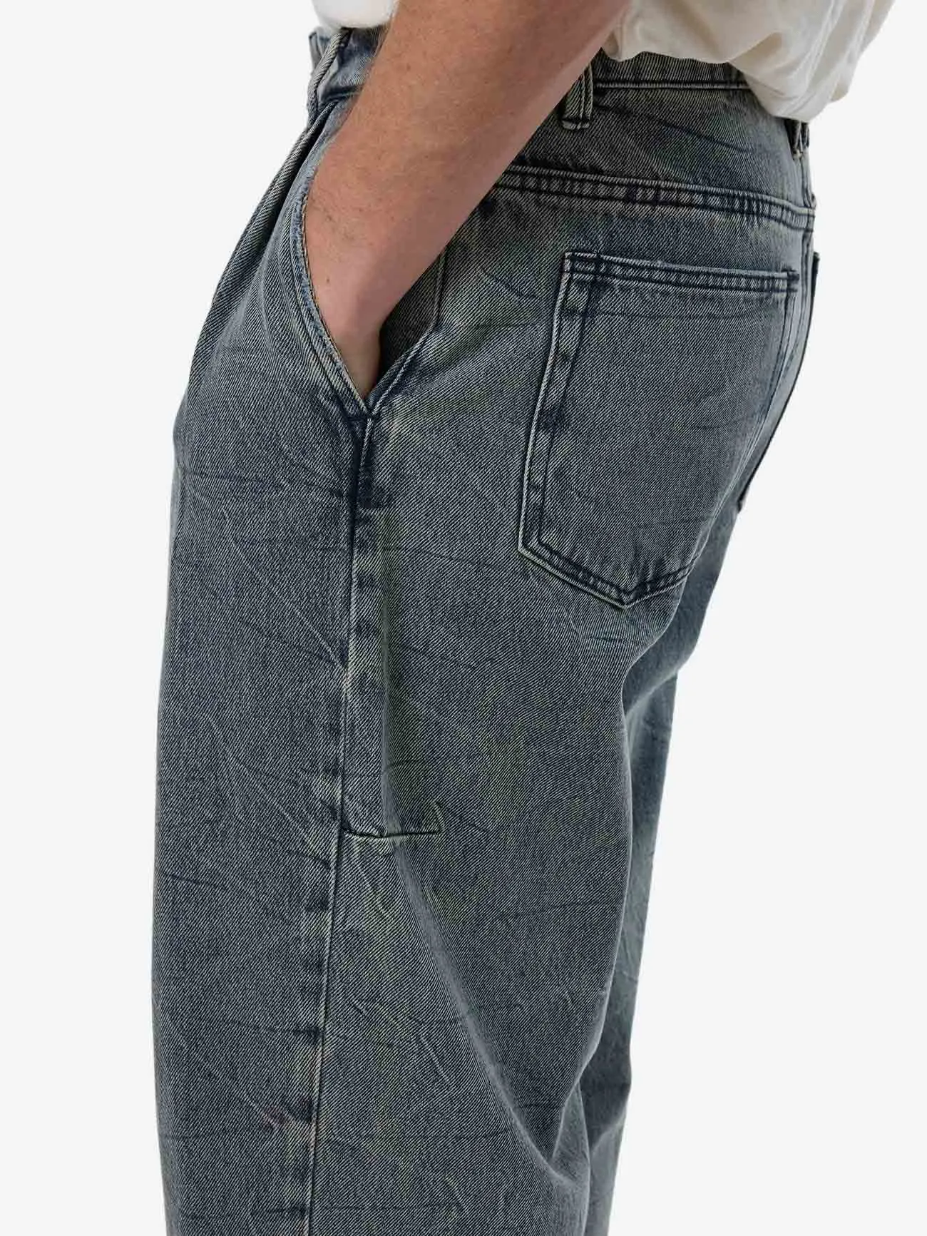 Vanished Big Slacker Baggy Pleat Denim Jean - Vanished Blue sold by Thrills product image thumbnail 3