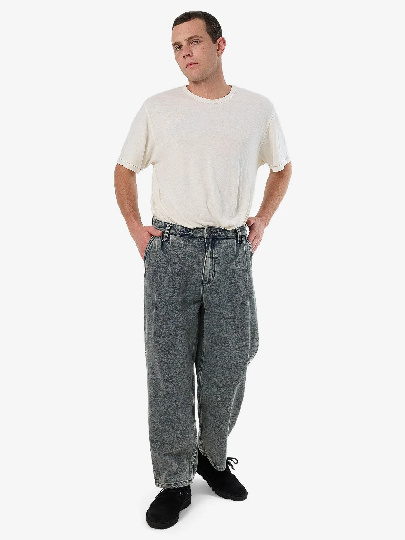 Vanished Big Slacker Baggy Pleat Denim Jean - Vanished Blue sold by Thrills