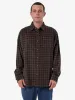 Thrills Union Cord Check Long Sleeve Shirt - Charcoal Rose sold by Thrills
