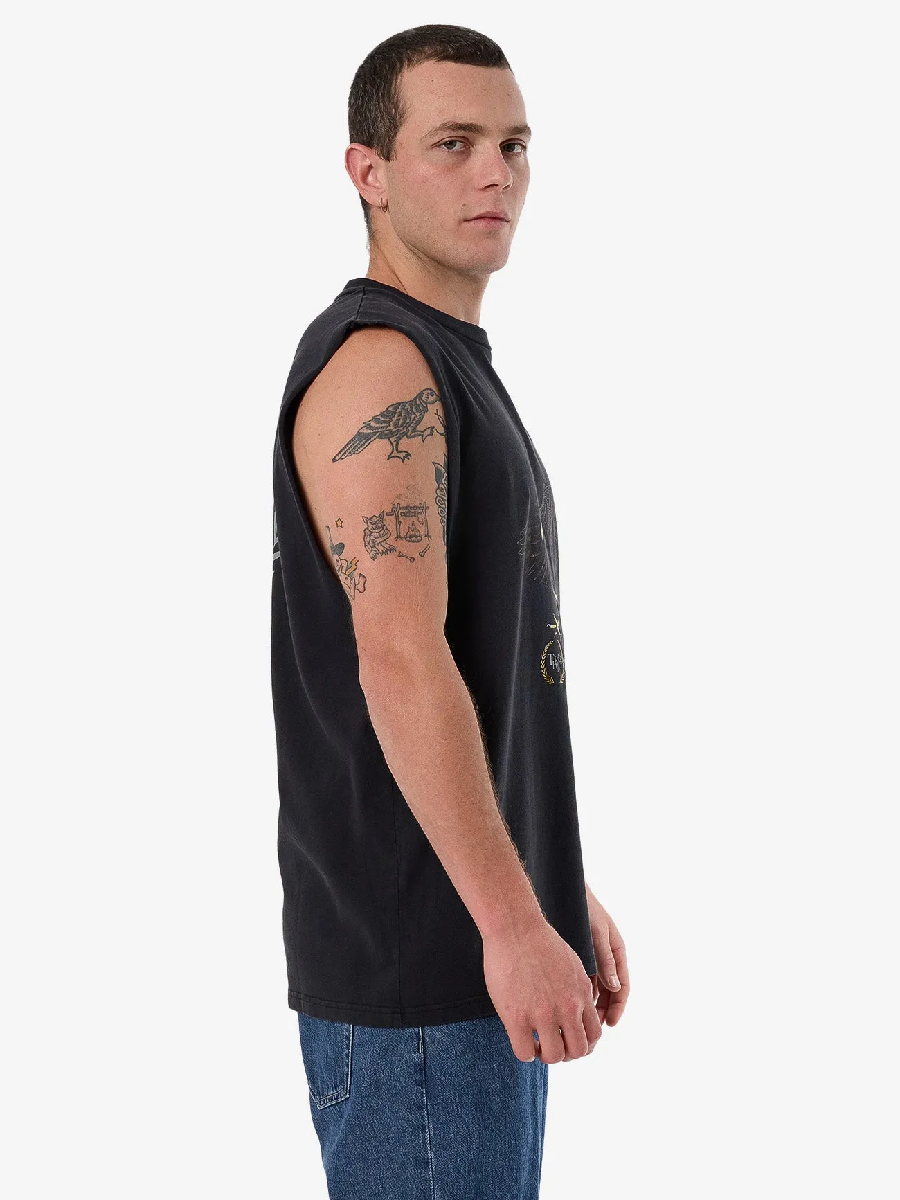 Speed Tour Merch Fit Muscle Tee - Washed Black sold by Thrills product image thumbnail 4