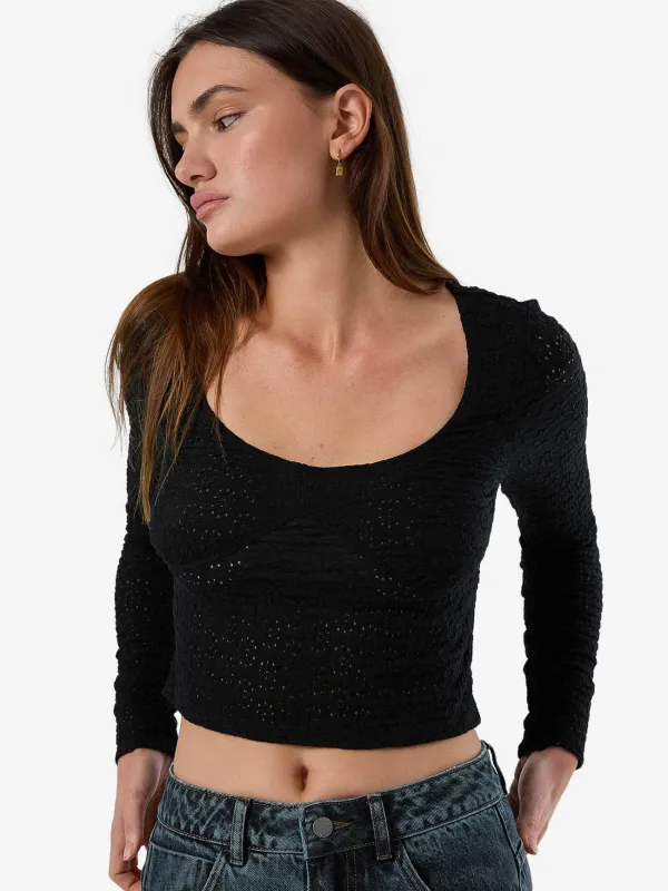 Montanna Lace Top - Black made by Thrills