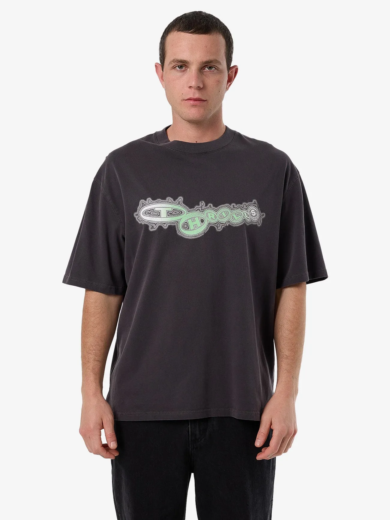 Nocturnal Box Fit Oversize Short Tee - Dark Charcoal sold by Thrills