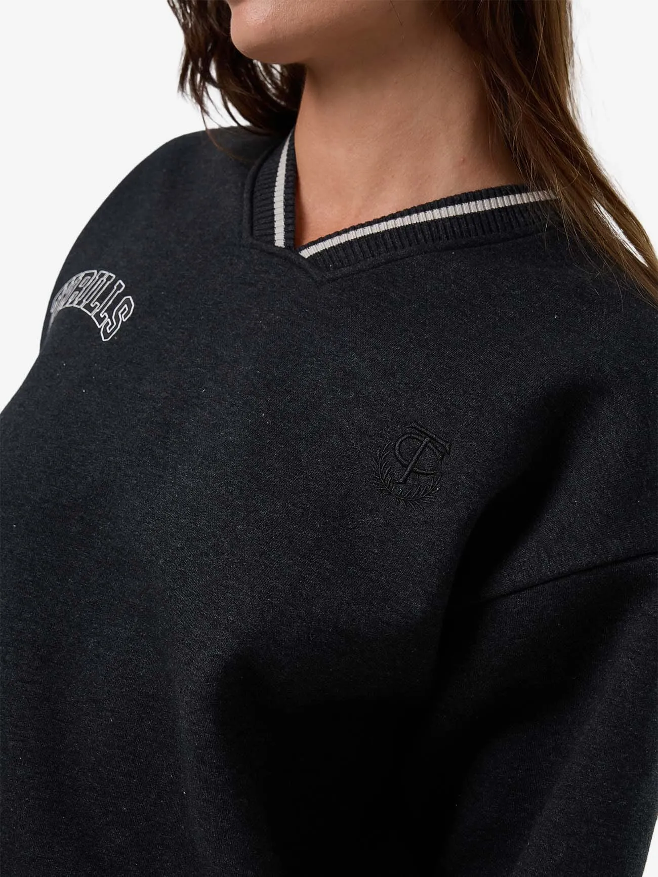 Legacy V Neck Fleece - Black Marle sold by Thrills product image thumbnail 4