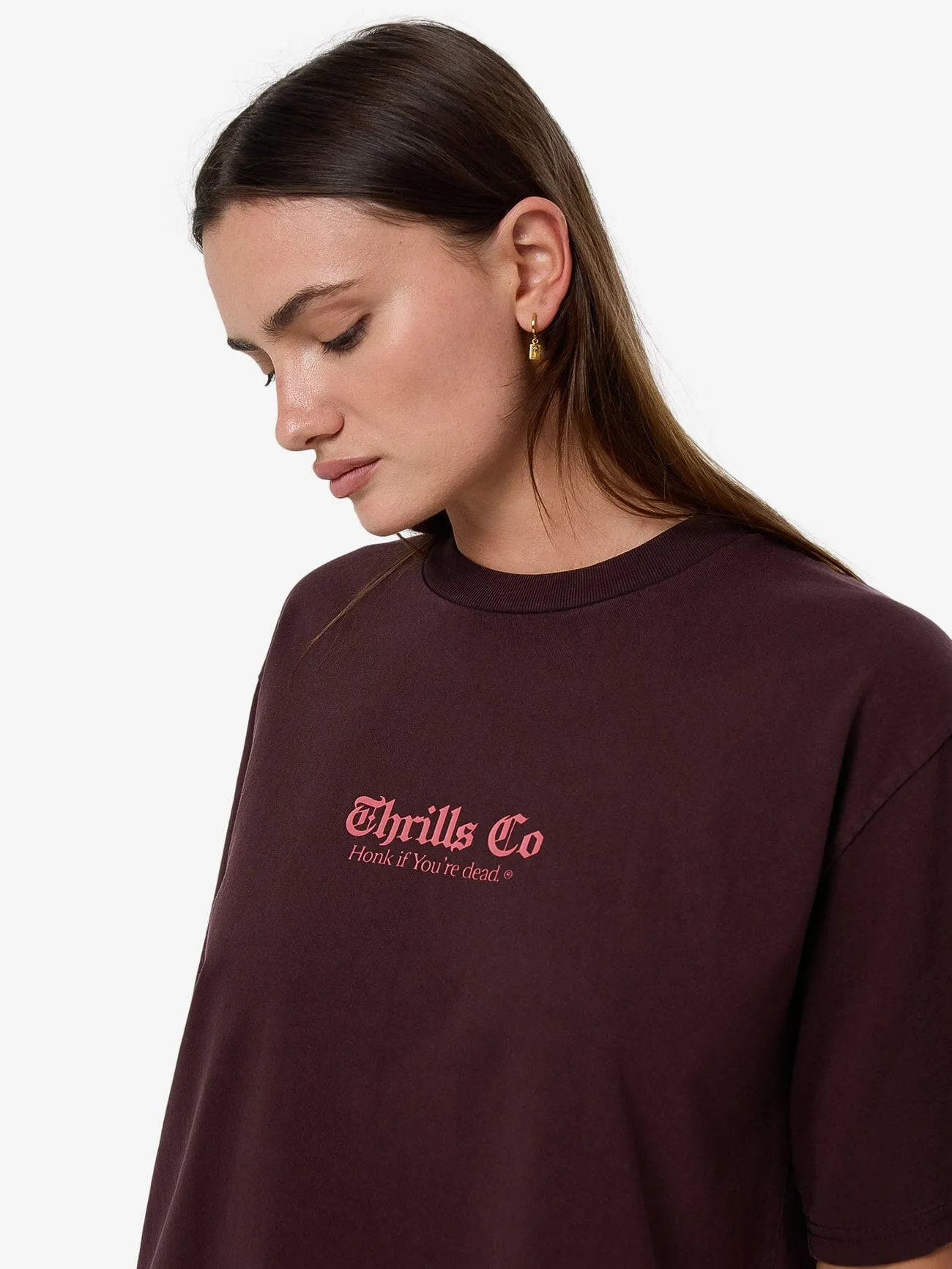 Lighten Up Square Tee - Deep Plum sold by Thrills product image thumbnail 3