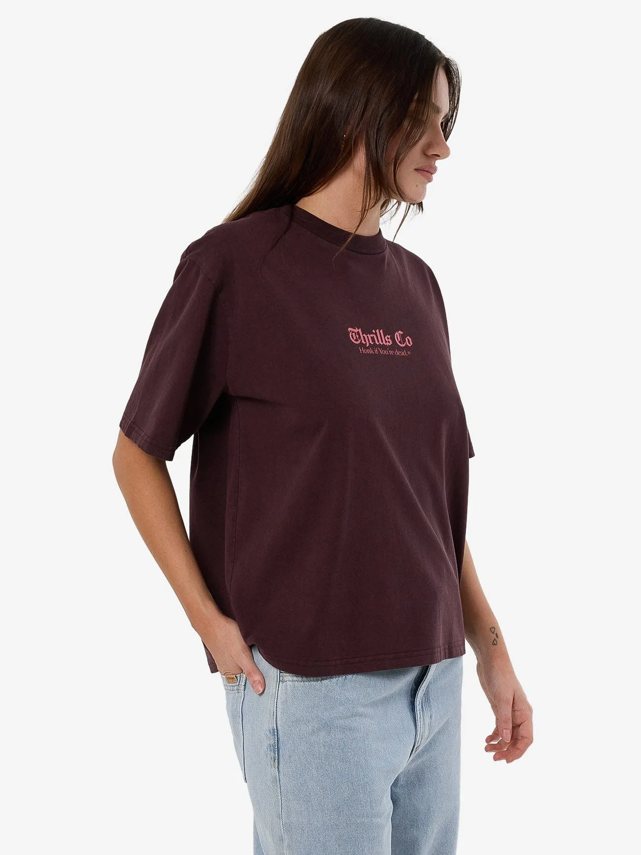 Lighten Up Square Tee - Deep Plum sold by Thrills product image thumbnail 4
