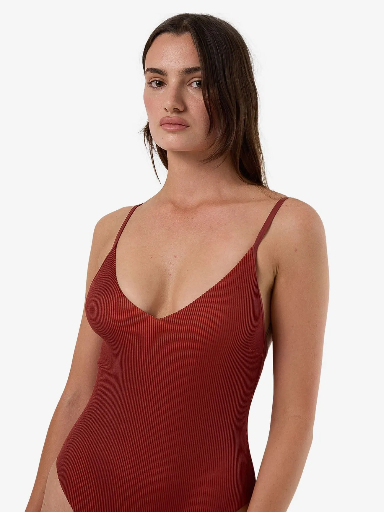 Alba Rib Plunge One Piece - Harissa sold by Thrills product image thumbnail 2
