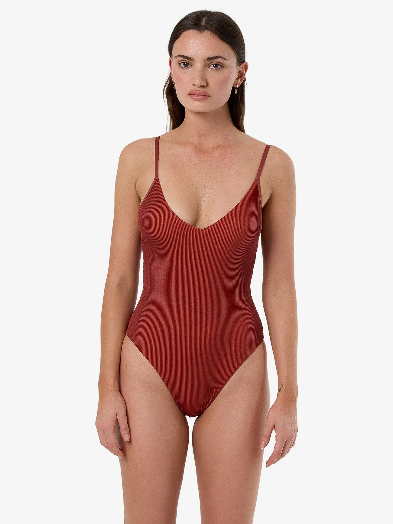Alba Rib Plunge One Piece - Harissa sold by Thrills product image thumbnail 4
