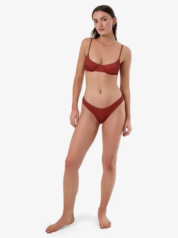 Alba Rib Classic Bikini Bottom - Harissa sold by Thrills