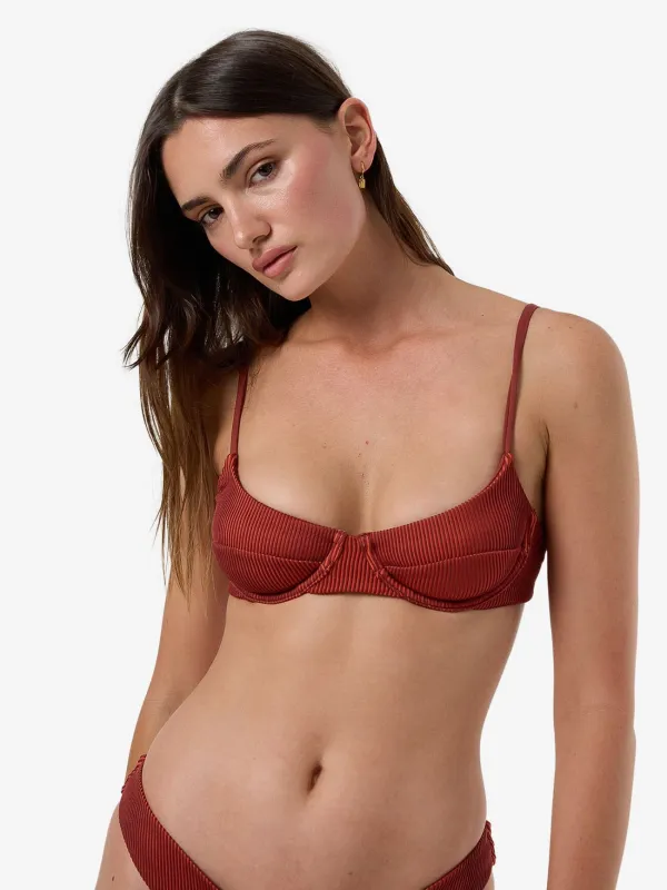 Alba Rib Underwire Bikini Top - Harissa sold by Thrills