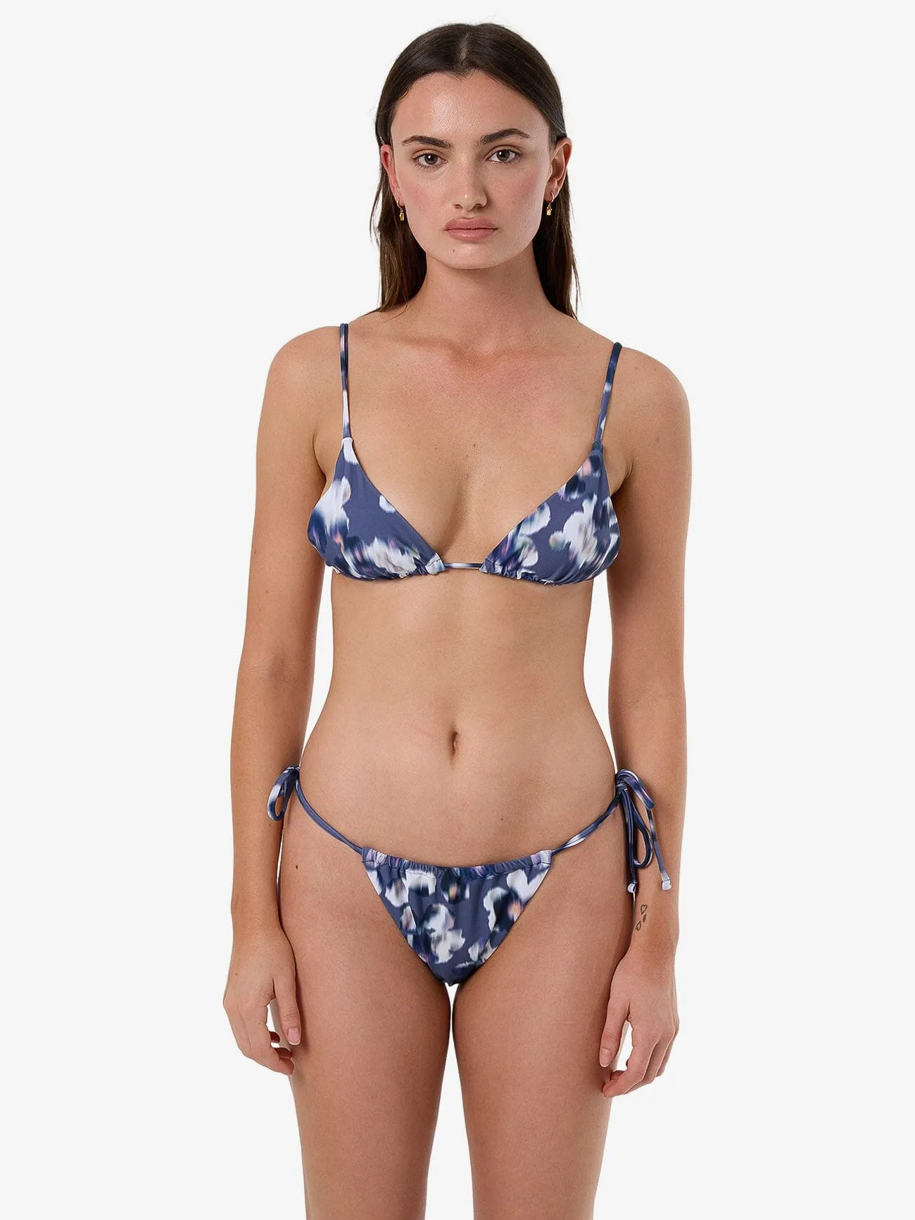 Cyber Bloom String Bikini Bottom - Purple Ash sold by Thrills
