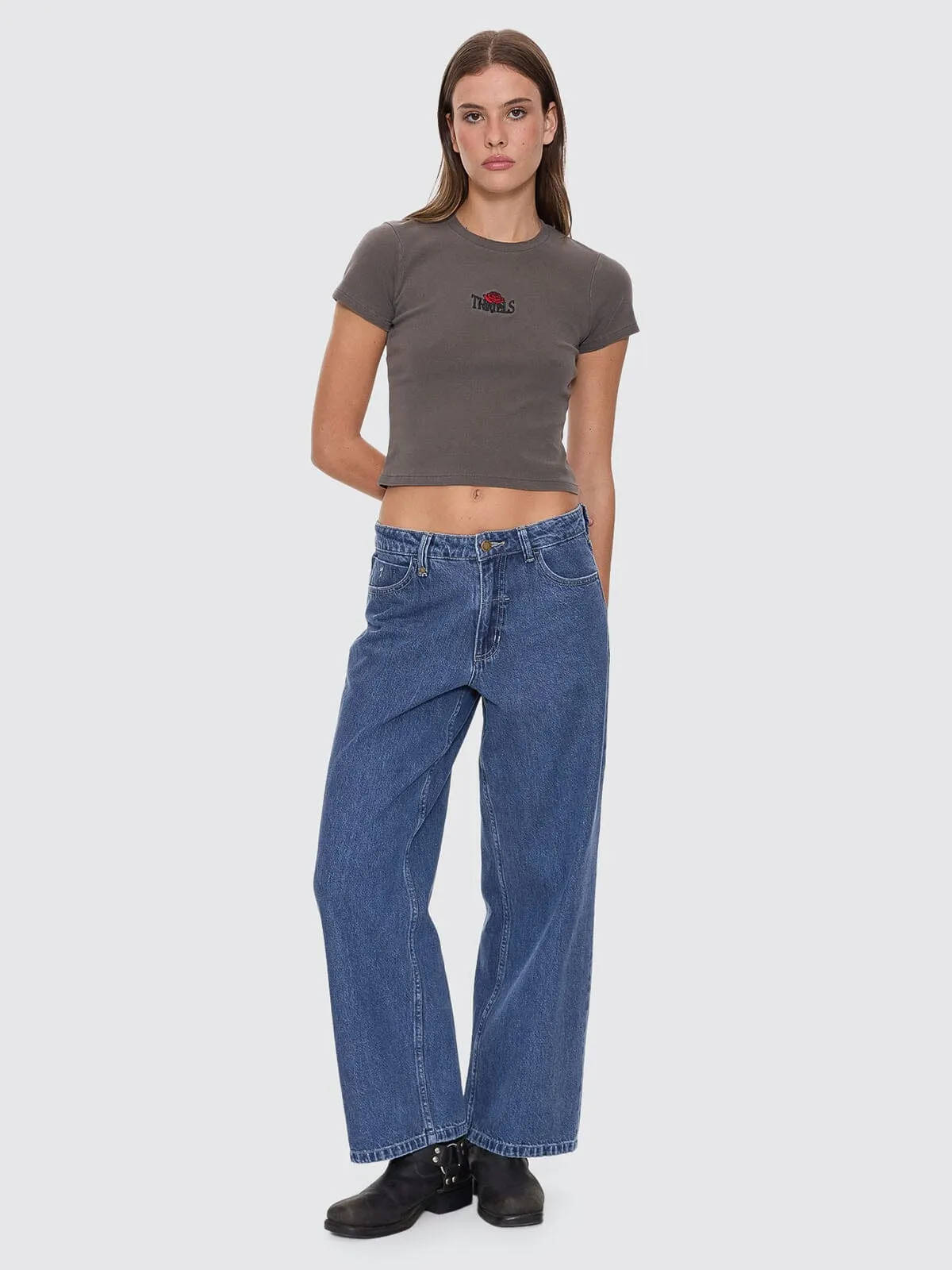 Bed Of Roses Mini Tee - Charcoal Rose sold by Thrills product image thumbnail 3